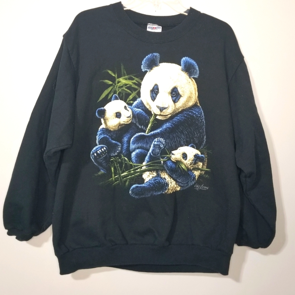 Vintage Black Panda Silkmasters Crewneck Size XXL